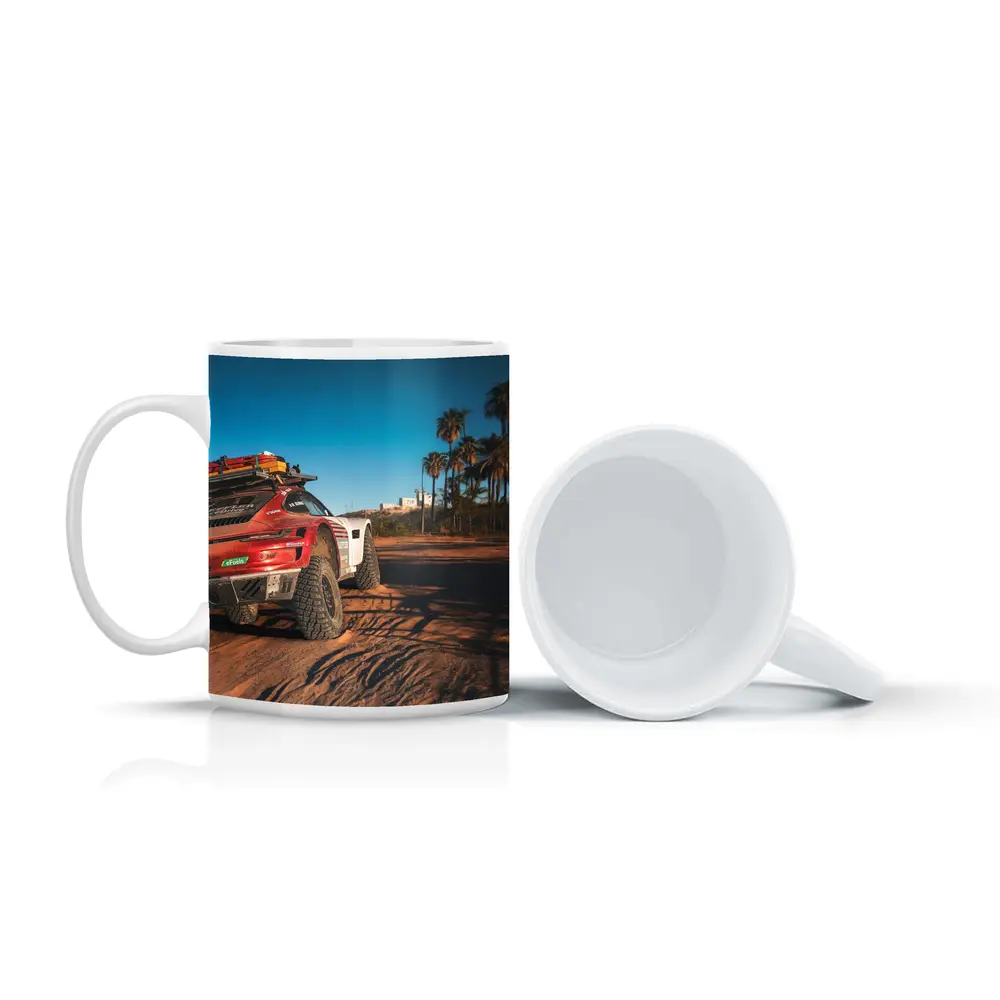 Porsche 911 Rally Car Desert Palm Trees – Mugs
