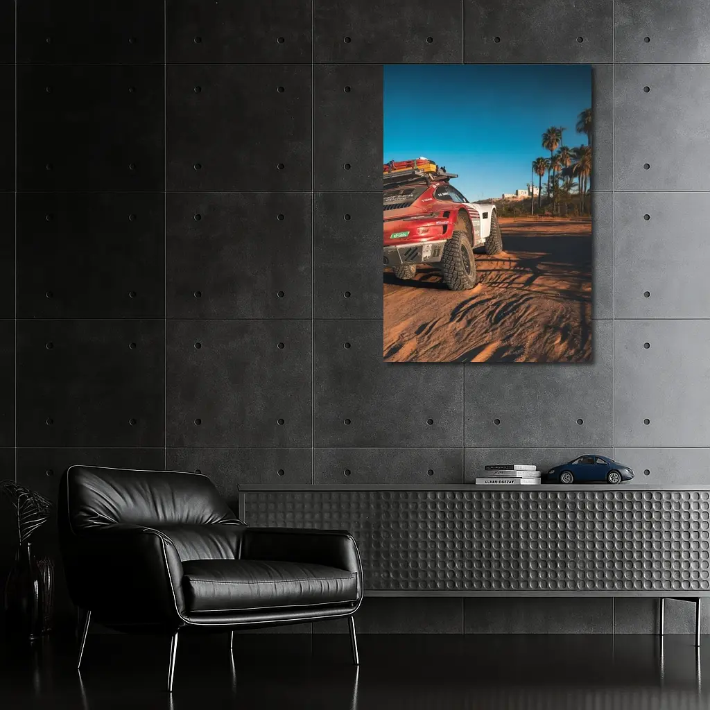 Porsche 911 Rally Car Desert Palm Trees – Wall Art