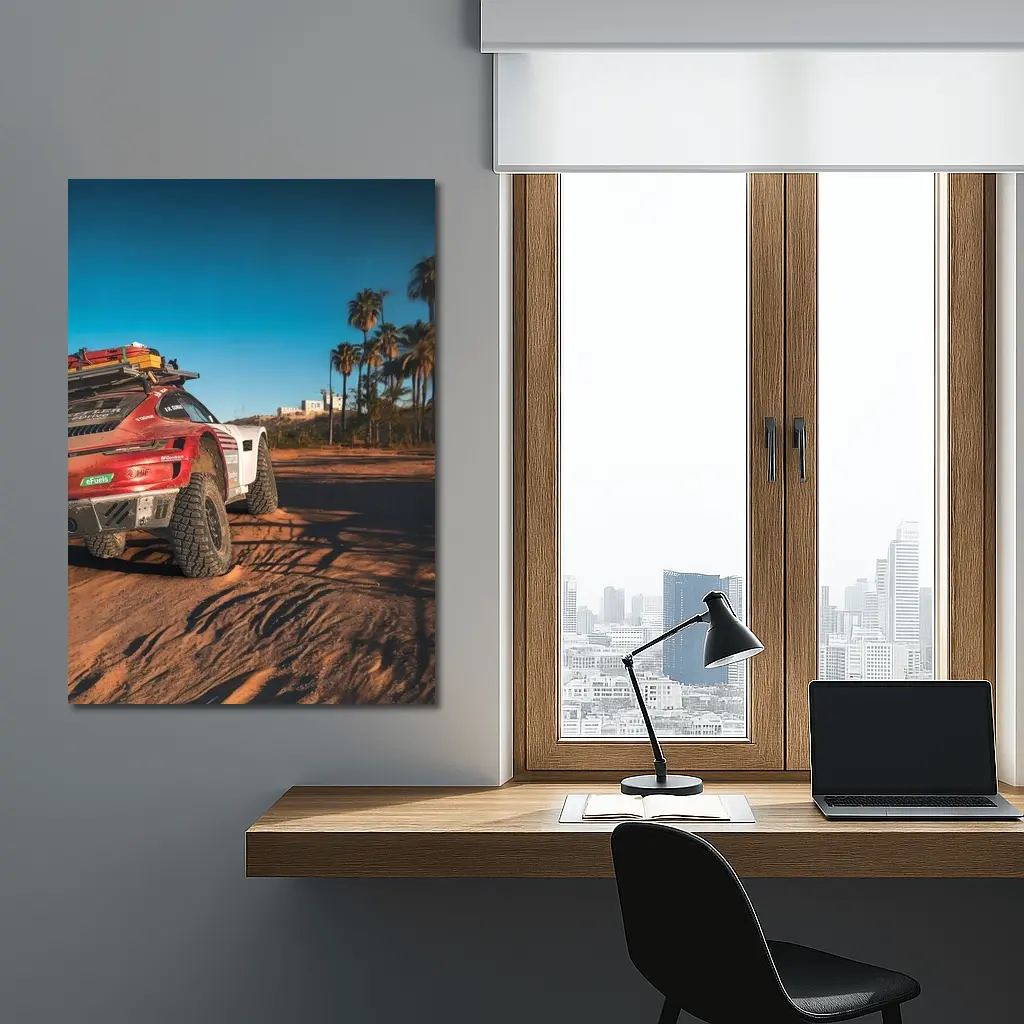 Porsche 911 Rally Car Desert Palm Trees – Wall Art