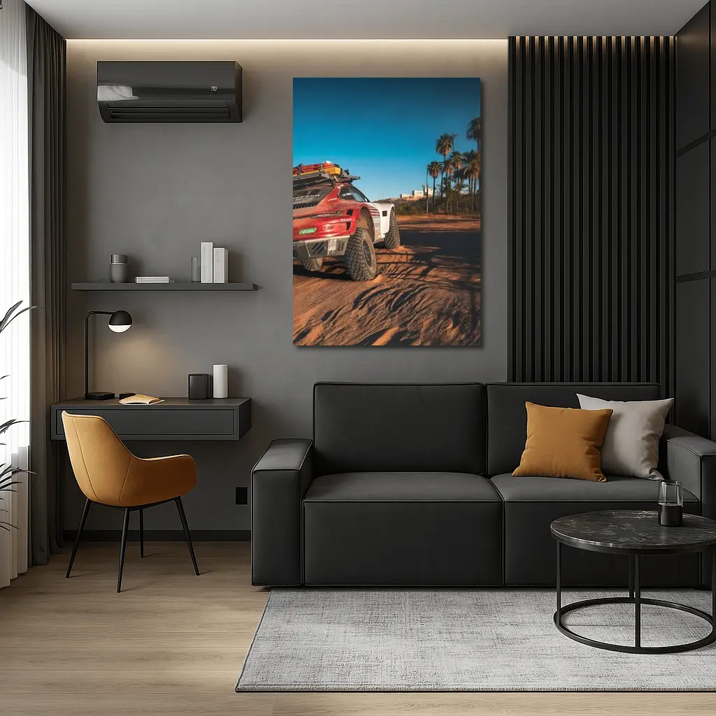 Porsche 911 Rally Car Desert Palm Trees – Wall Art