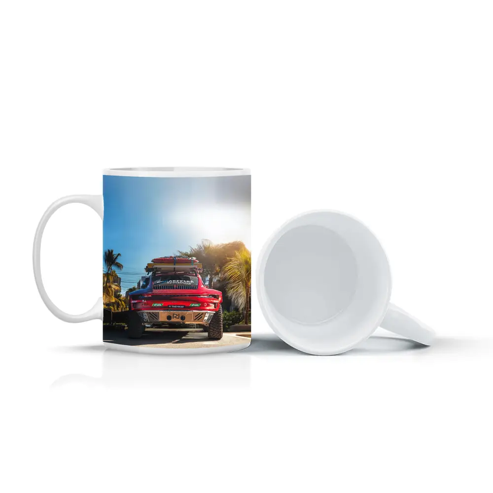 Porsche 911 Safari Red Palm Trees Beach – Mugs