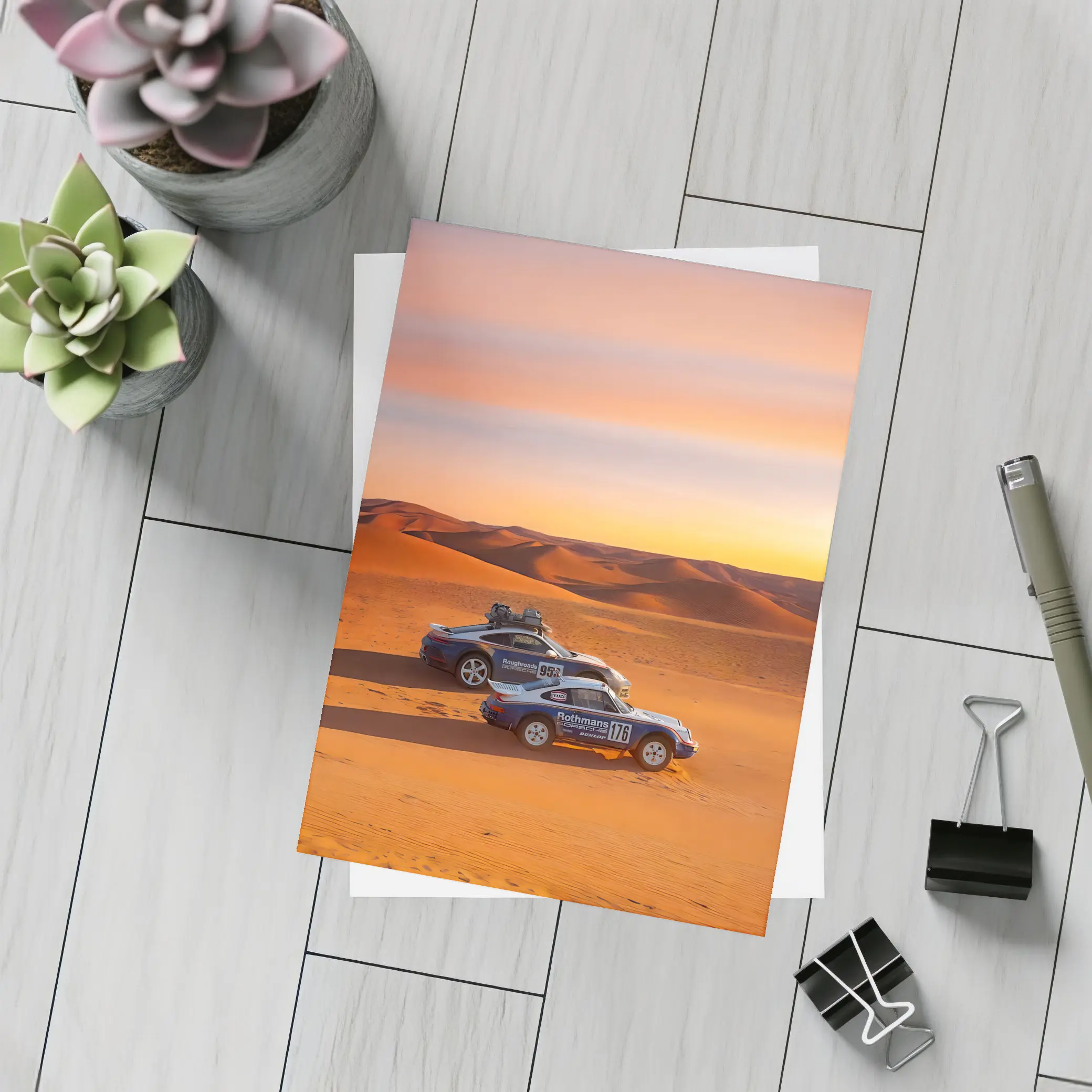 Porsche 911 Dakar Rally Desert Sunset – Postcards