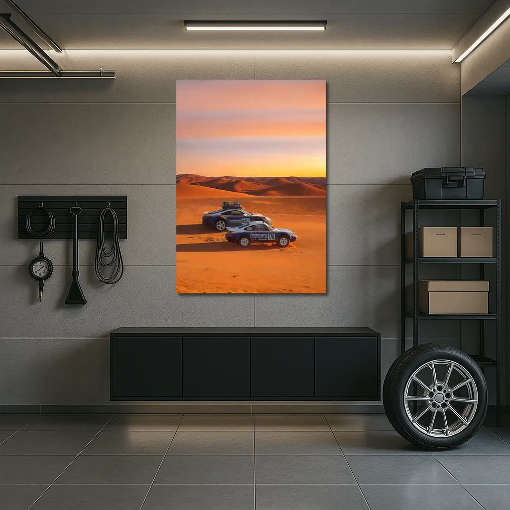Porsche 911 Dakar Rally Desert Sunset – Wall Art