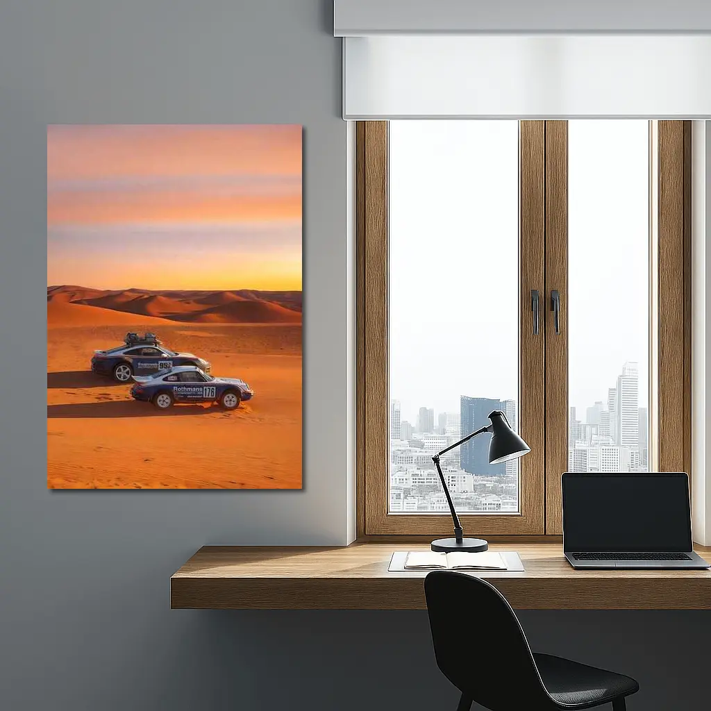 Porsche 911 Dakar Rally Desert Sunset – Wall Art