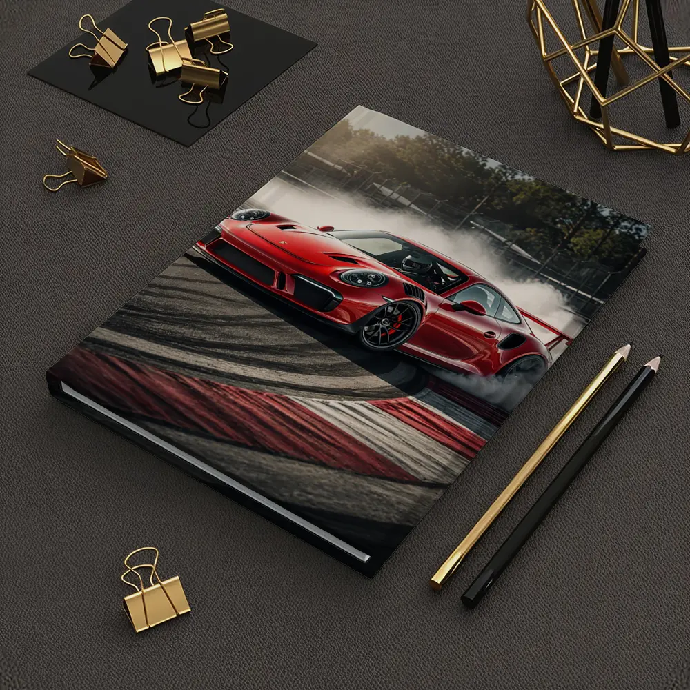 Red Porsche 911 GT3 RS Drifting Race Track – Notebooks