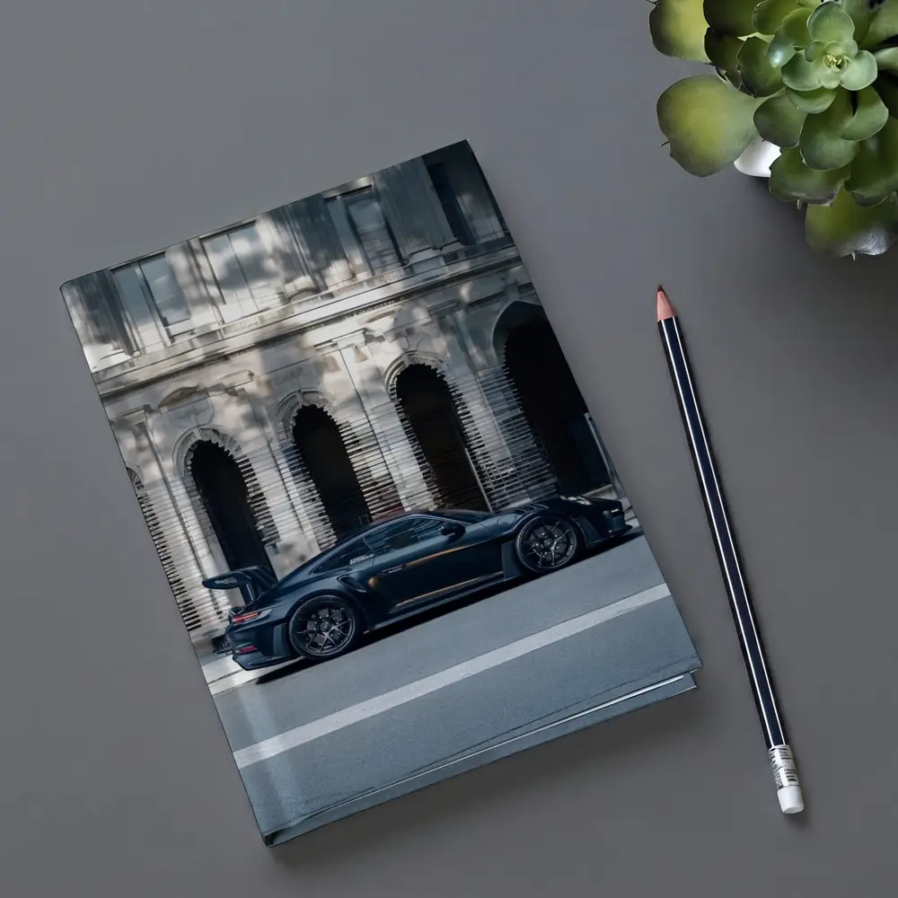 Porsche 911 GT3 Black Urban Street Building – Notebooks
