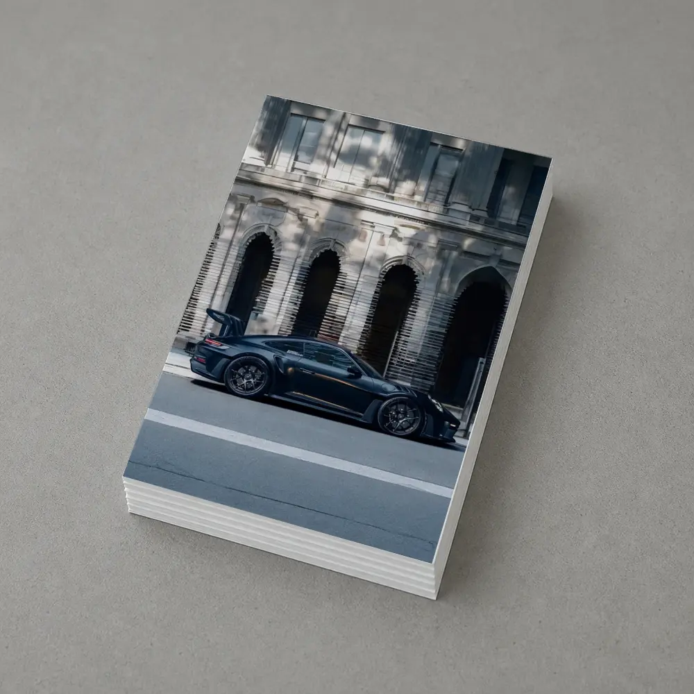 Porsche 911 GT3 Black Urban Street Building – Postcards