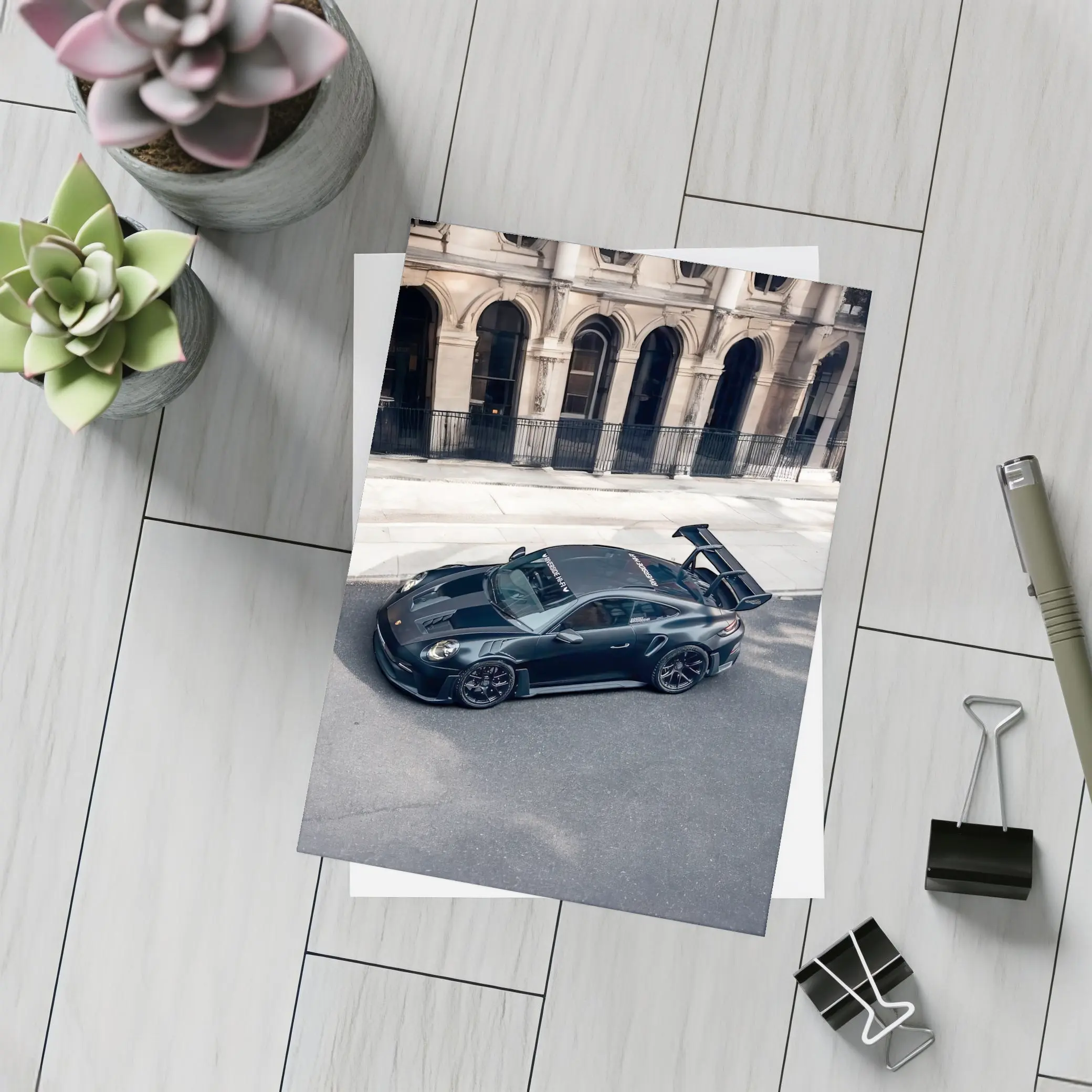 Porsche 911 GT3 RS Black City Street – Postcards