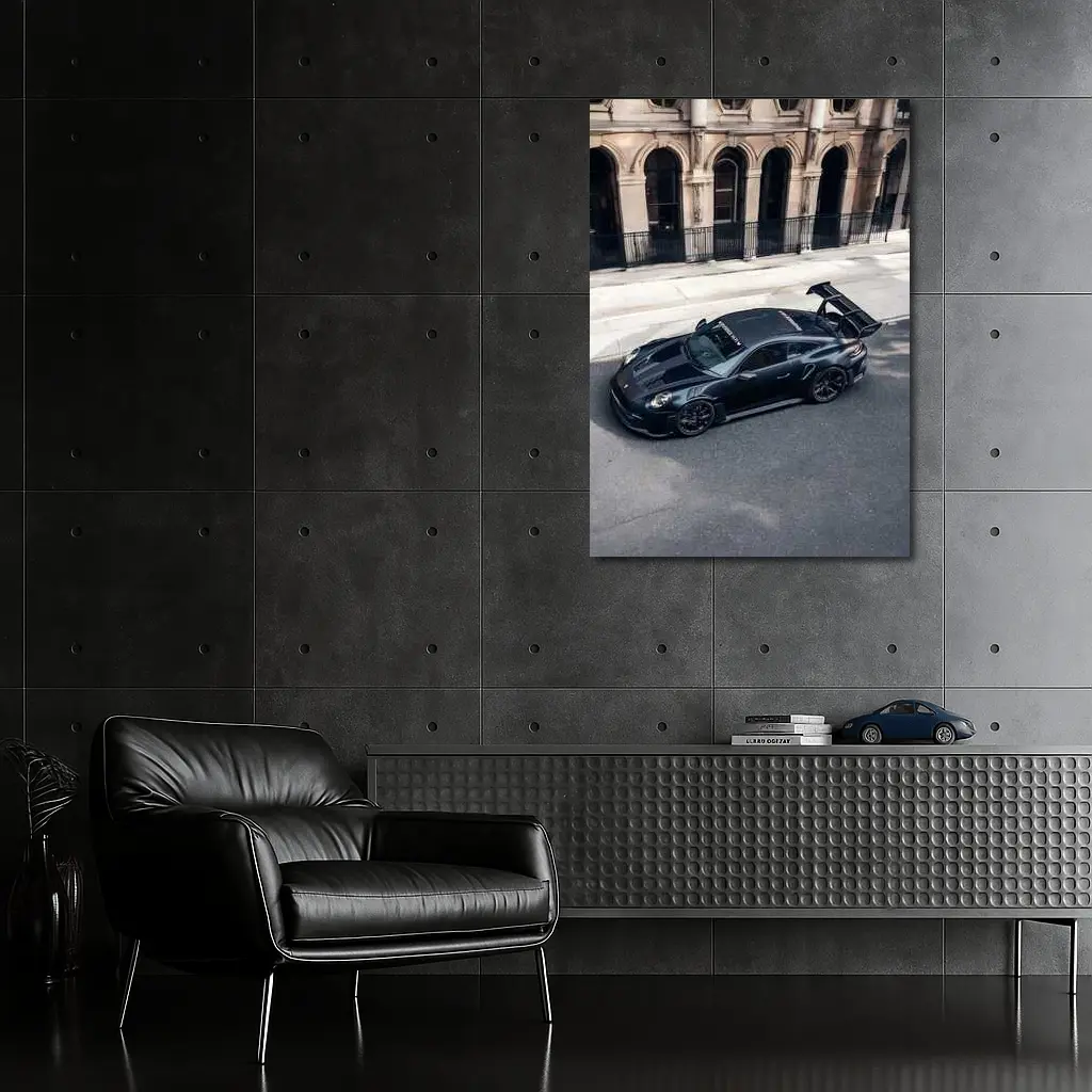 Porsche 911 GT3 RS Black City Street – Wall Art