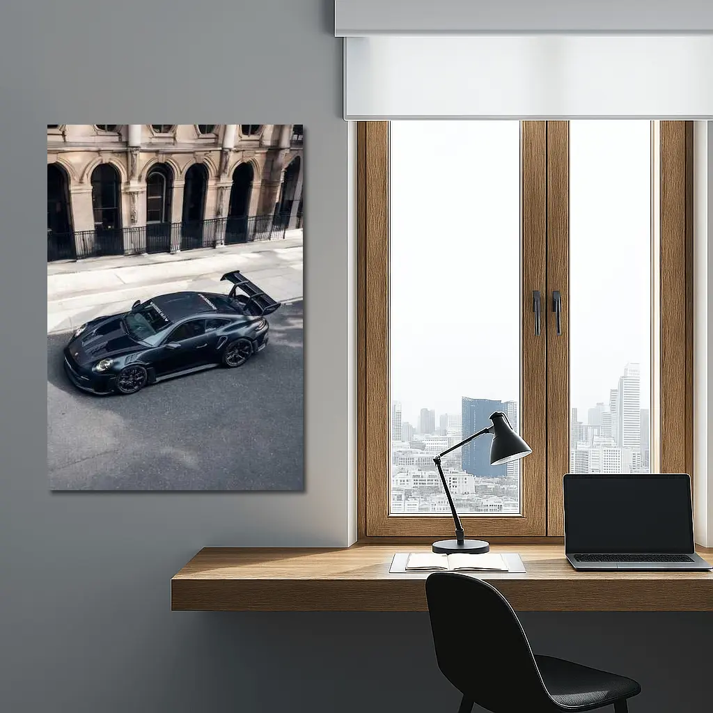 Porsche 911 GT3 RS Black City Street – Wall Art