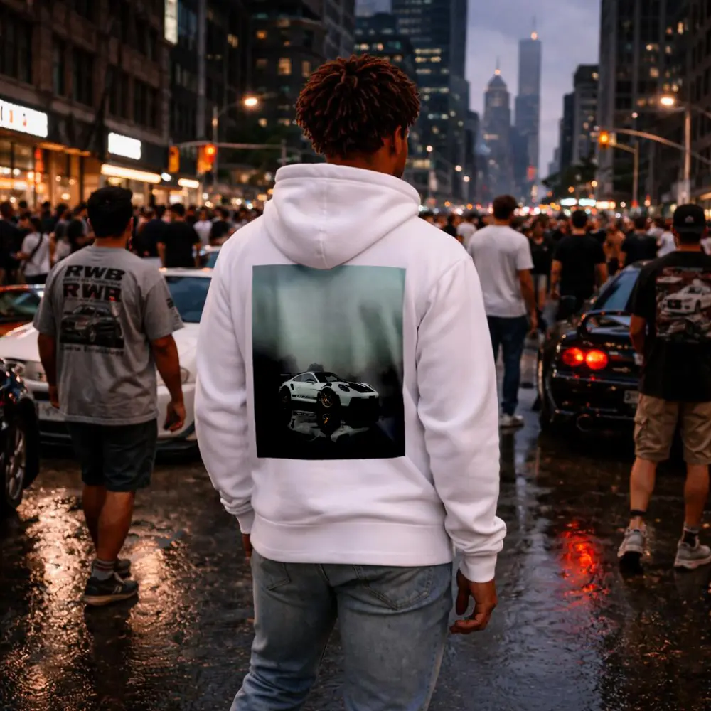 Porsche 911 GT3 RS Foggy Wet Reflection – Hoodies