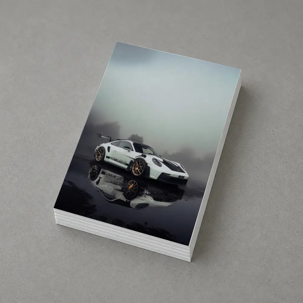 Porsche 911 GT3 RS Foggy Wet Reflection – Postcards