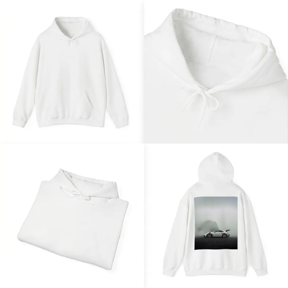 Porsche 911 GT3 RS White Foggy Road – Hoodies