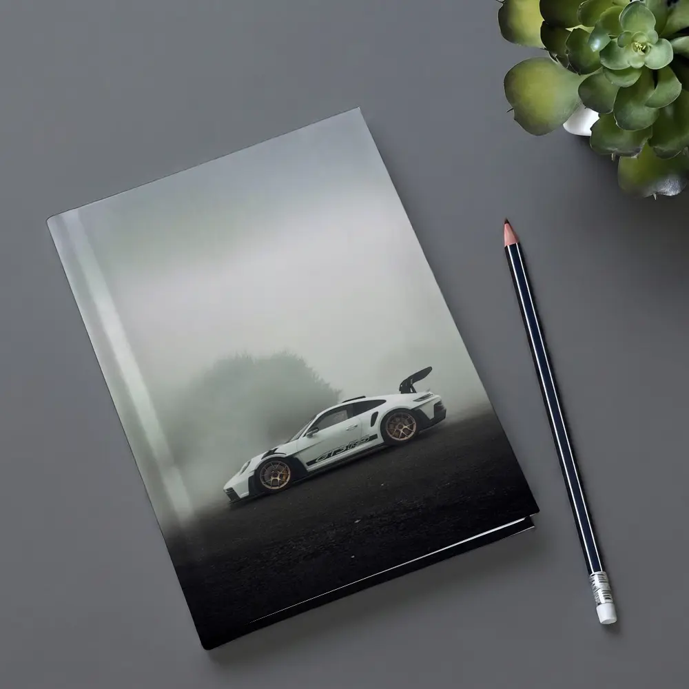 Porsche 911 GT3 RS White Foggy Road – Notebooks