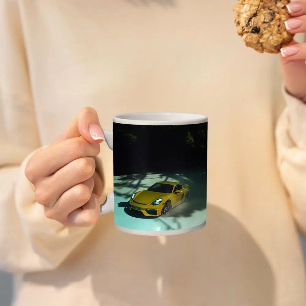 Porsche Cayman GT4 Yellow On Track – Mugs