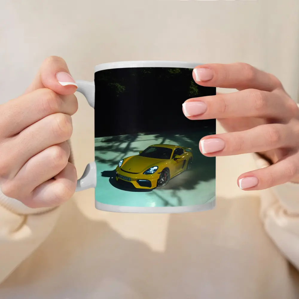 Porsche Cayman GT4 Yellow On Track – Mugs