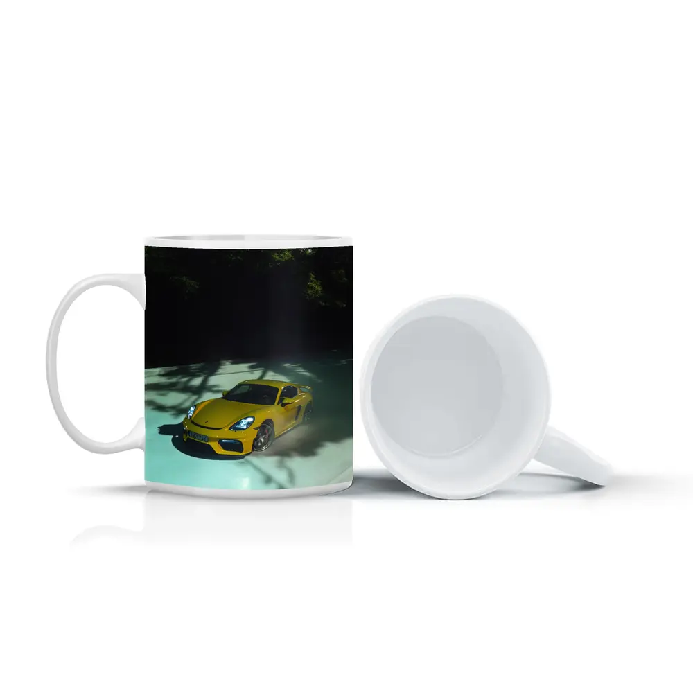 Porsche Cayman GT4 Yellow On Track – Mugs