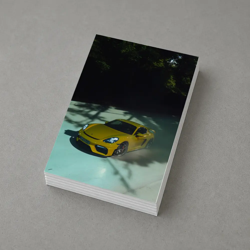 Porsche Cayman GT4 Yellow On Track – Postcards