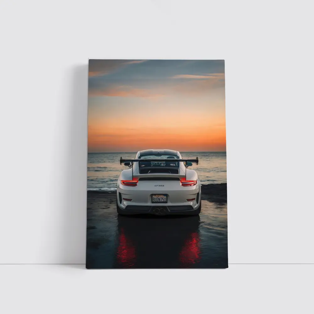 Porsche 911 GT3 RS Rear Ocean Sunset – Wall Art