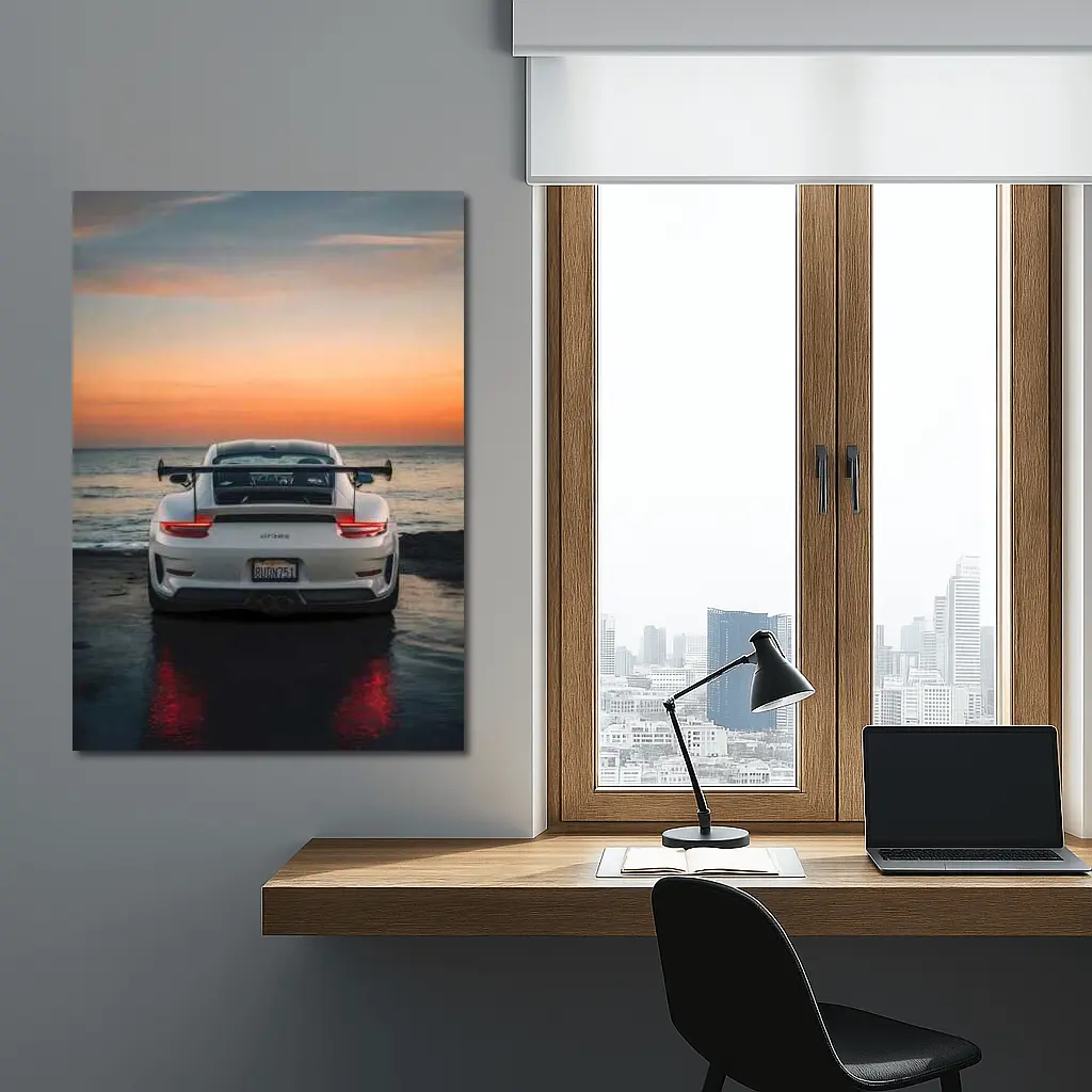 Porsche 911 GT3 RS Rear Ocean Sunset – Wall Art