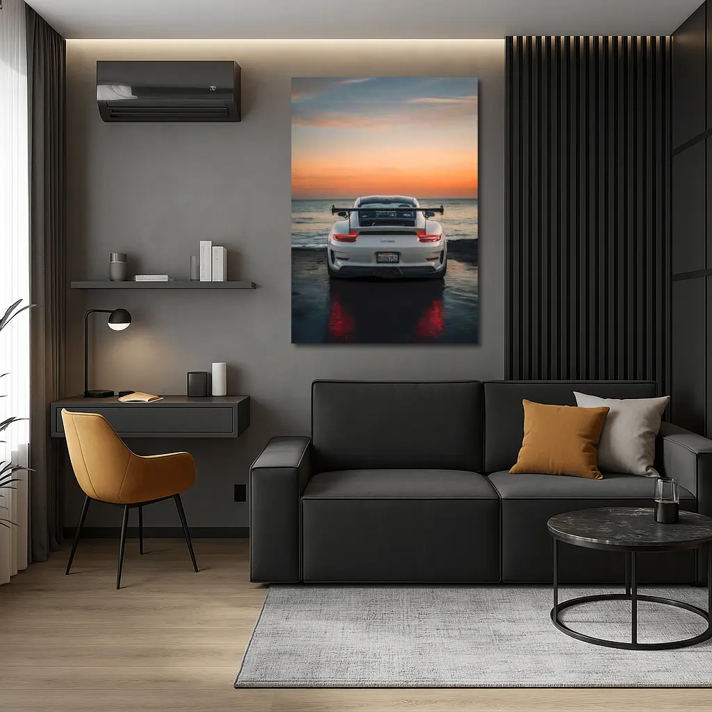 Porsche 911 GT3 RS Rear Ocean Sunset – Wall Art