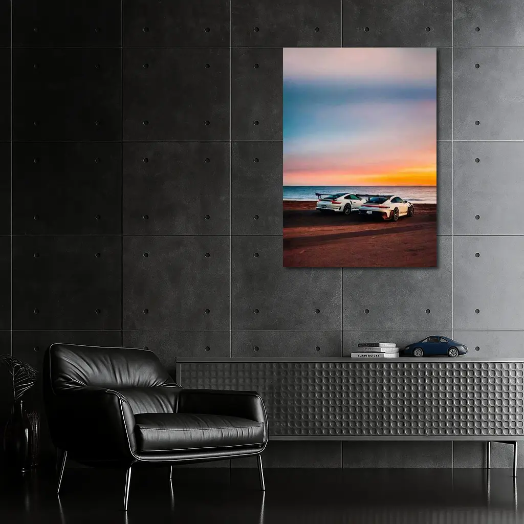 Porsche 911 GT3 RS Sunset Beach – Wall Art