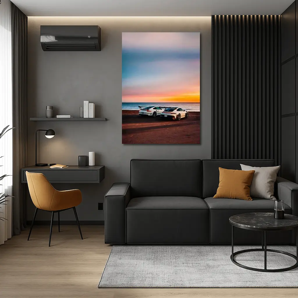Porsche 911 GT3 RS Sunset Beach – Wall Art