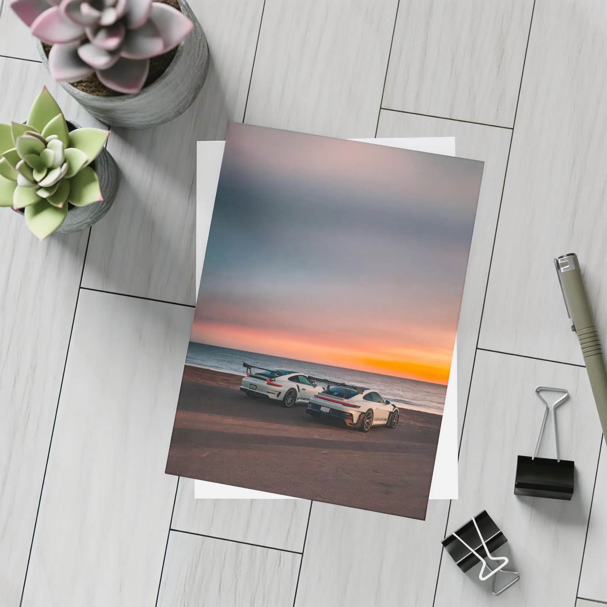 Porsche 911 GT3 RS Beach Sunset – Postcards