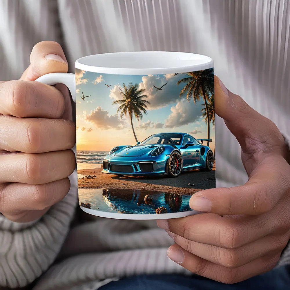 Porsche 911 GT3 Blue Beach Sunset – Mugs