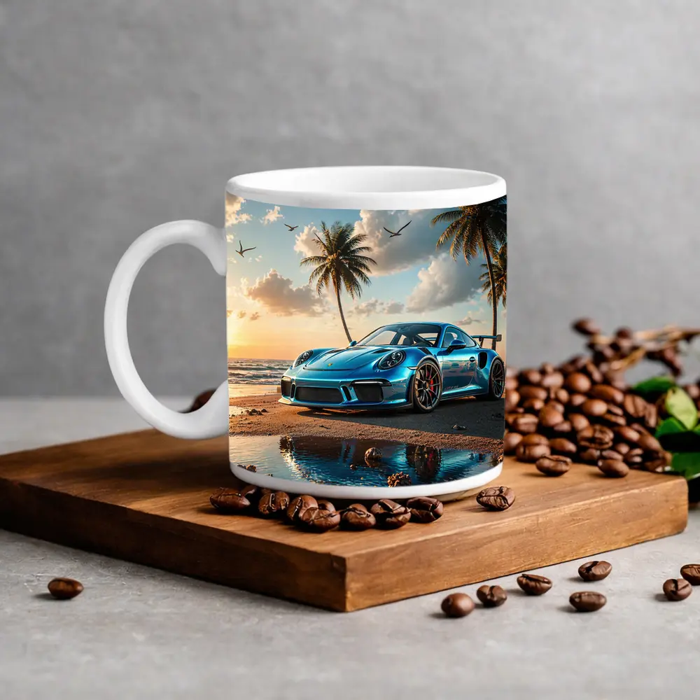 Porsche 911 GT3 Blue Beach Sunset – Mugs