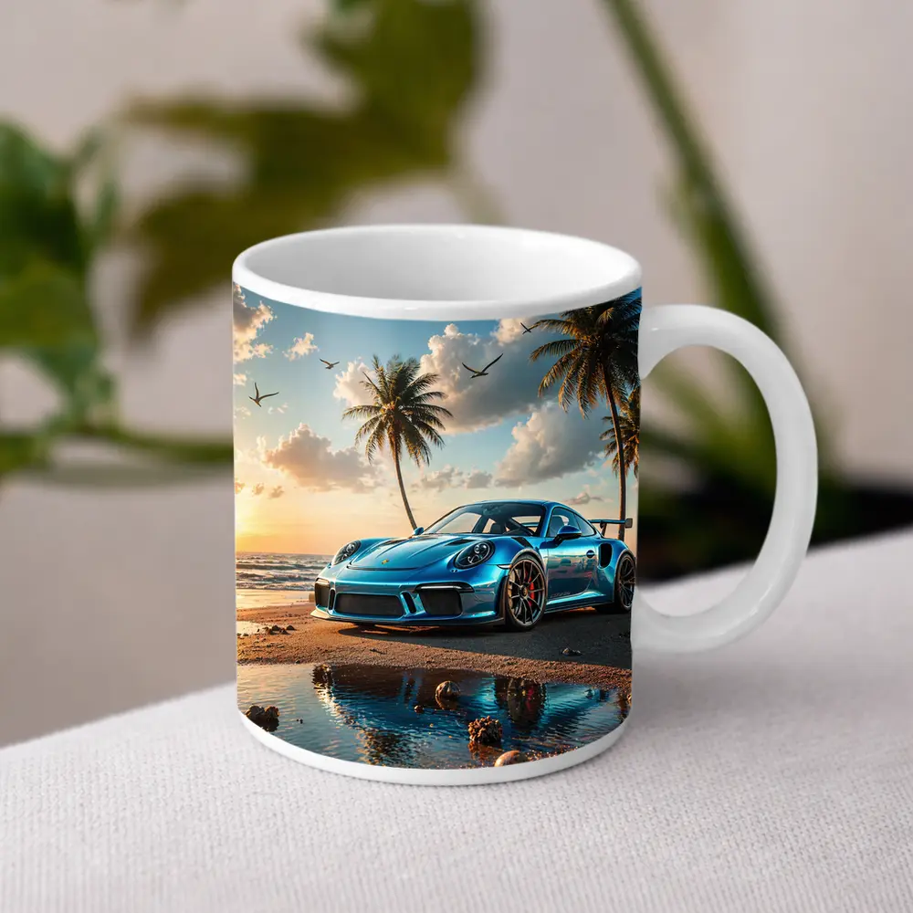 Porsche 911 GT3 Blue Beach Sunset – Mugs