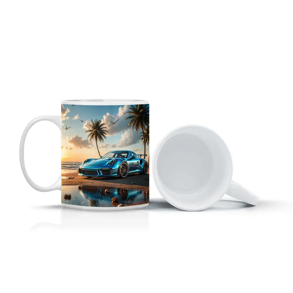 Porsche 911 GT3 Blue Beach Sunset – Mugs