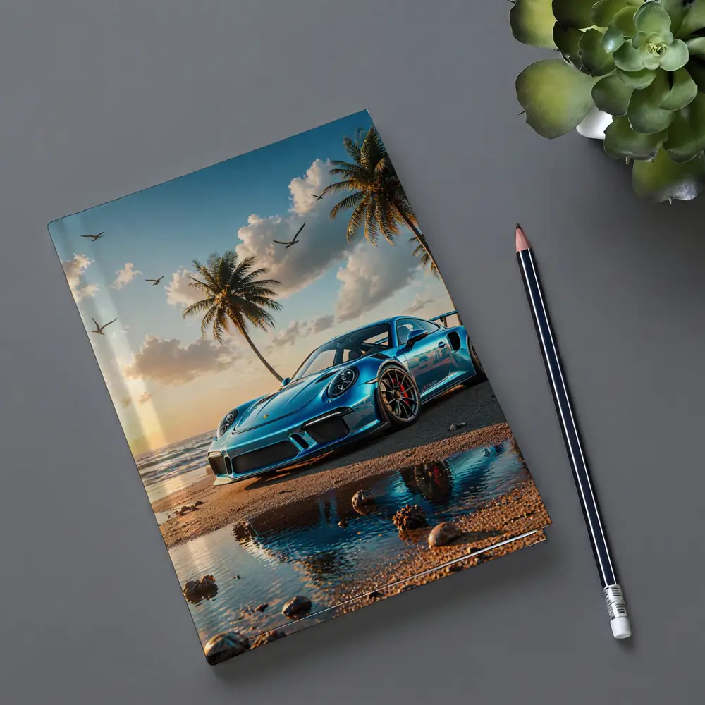 Porsche 911 GT3 Blue Beach Sunset – Notebooks