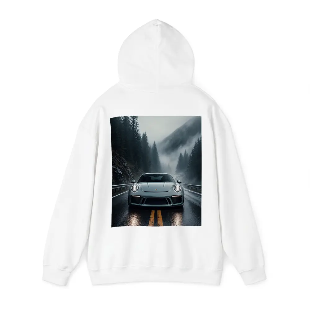 Porsche 911 GT3 on Foggy Mountain Road – Hoodies