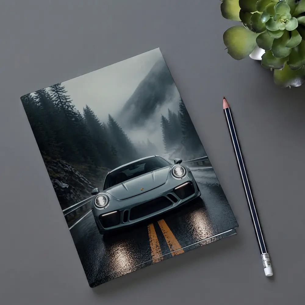 Porsche 911 GT3 on Foggy Mountain Road – Notebooks