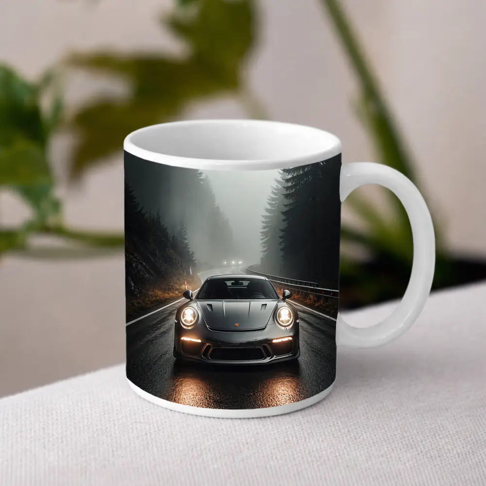 Porsche 911 GT3 Foggy Forest Road – Mugs