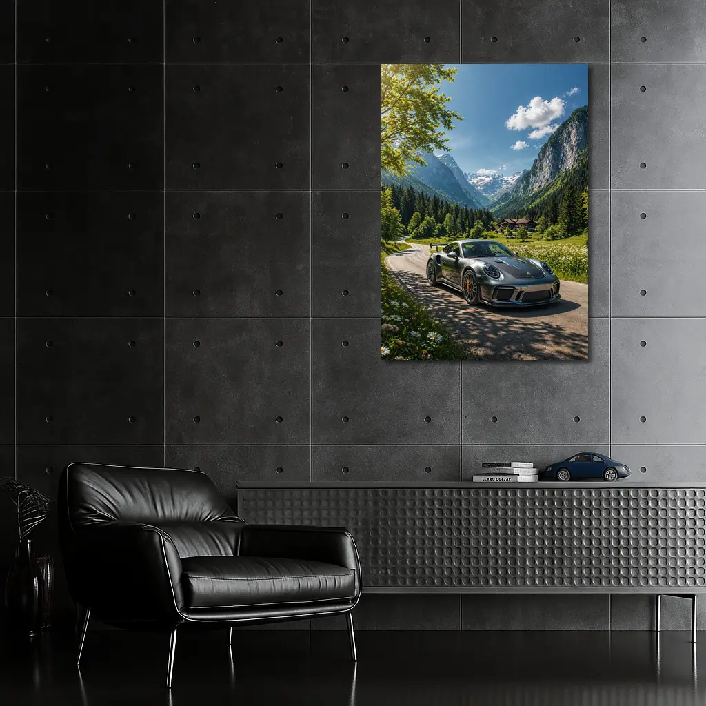 Porsche 911 GT3 Alpine Mountain Road – Wall Art