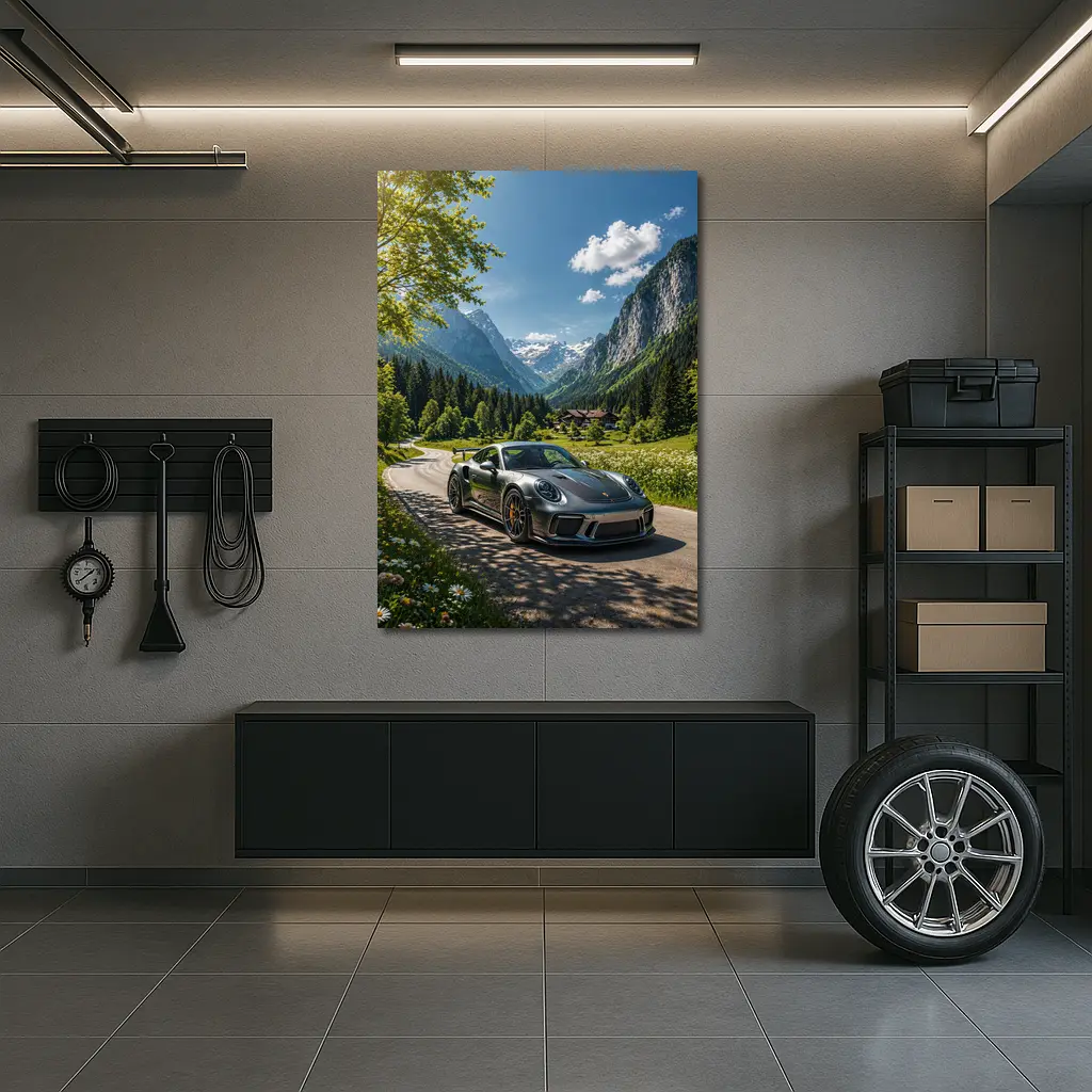 Porsche 911 GT3 Alpine Mountain Road – Wall Art