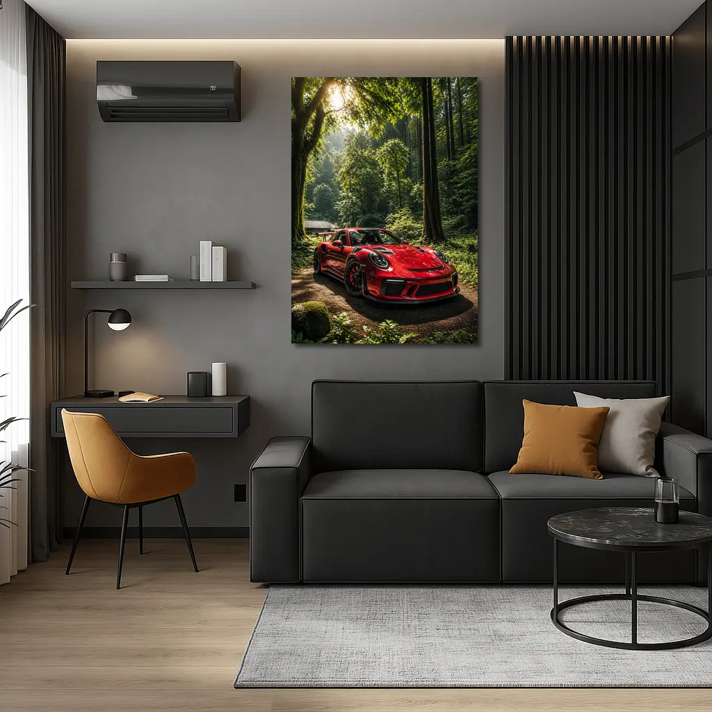 Porsche 911 GT3 Red Forest Setting – Wall Art