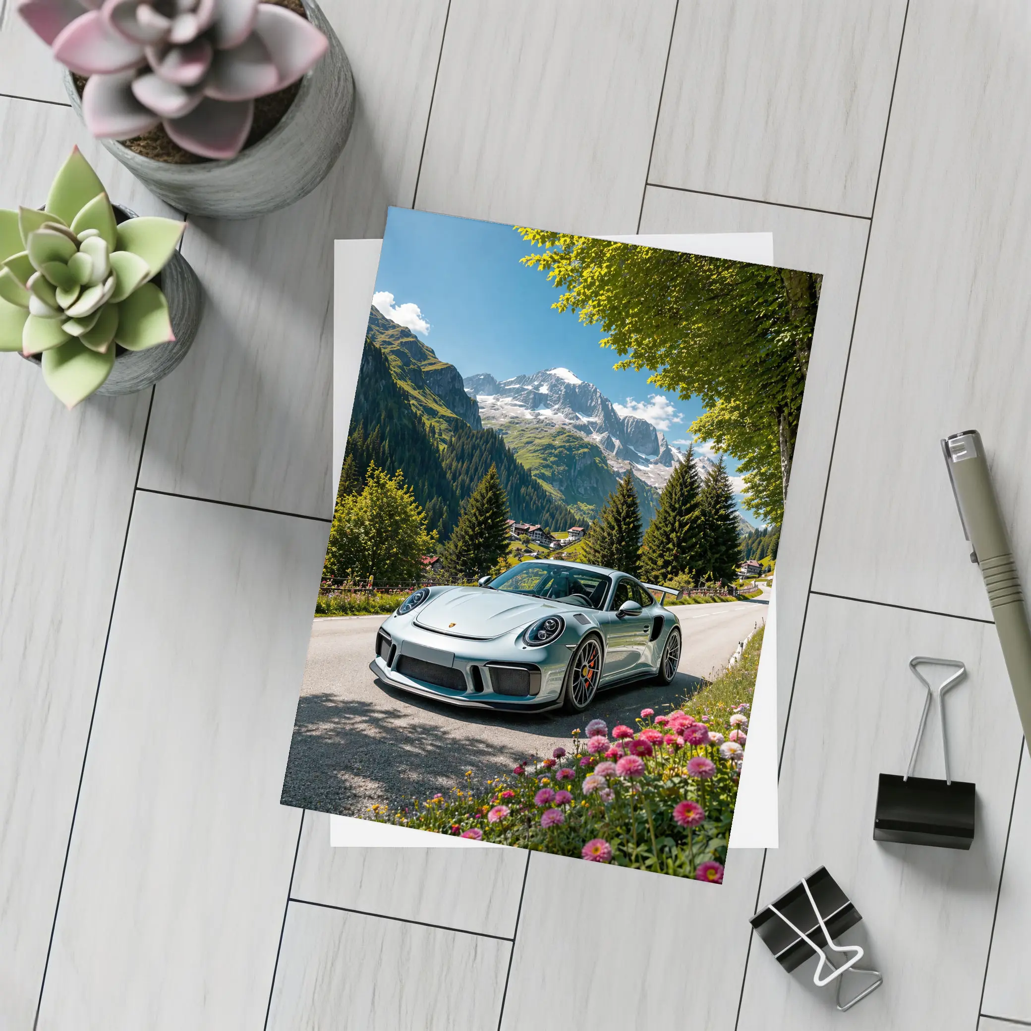 Porsche 911 GT3 Alpine Mountain Road – Postcards
