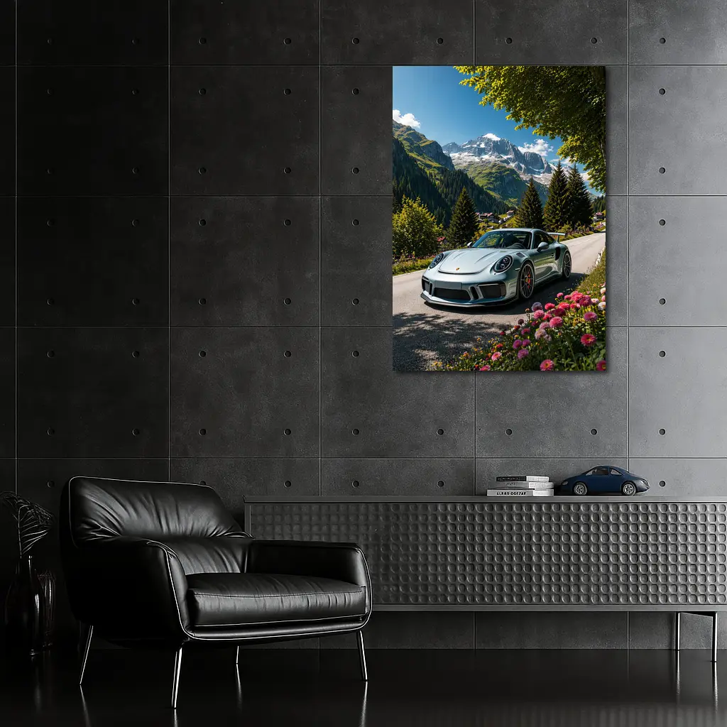 Porsche 911 GT3 Alpine Mountain Road – Wall Art