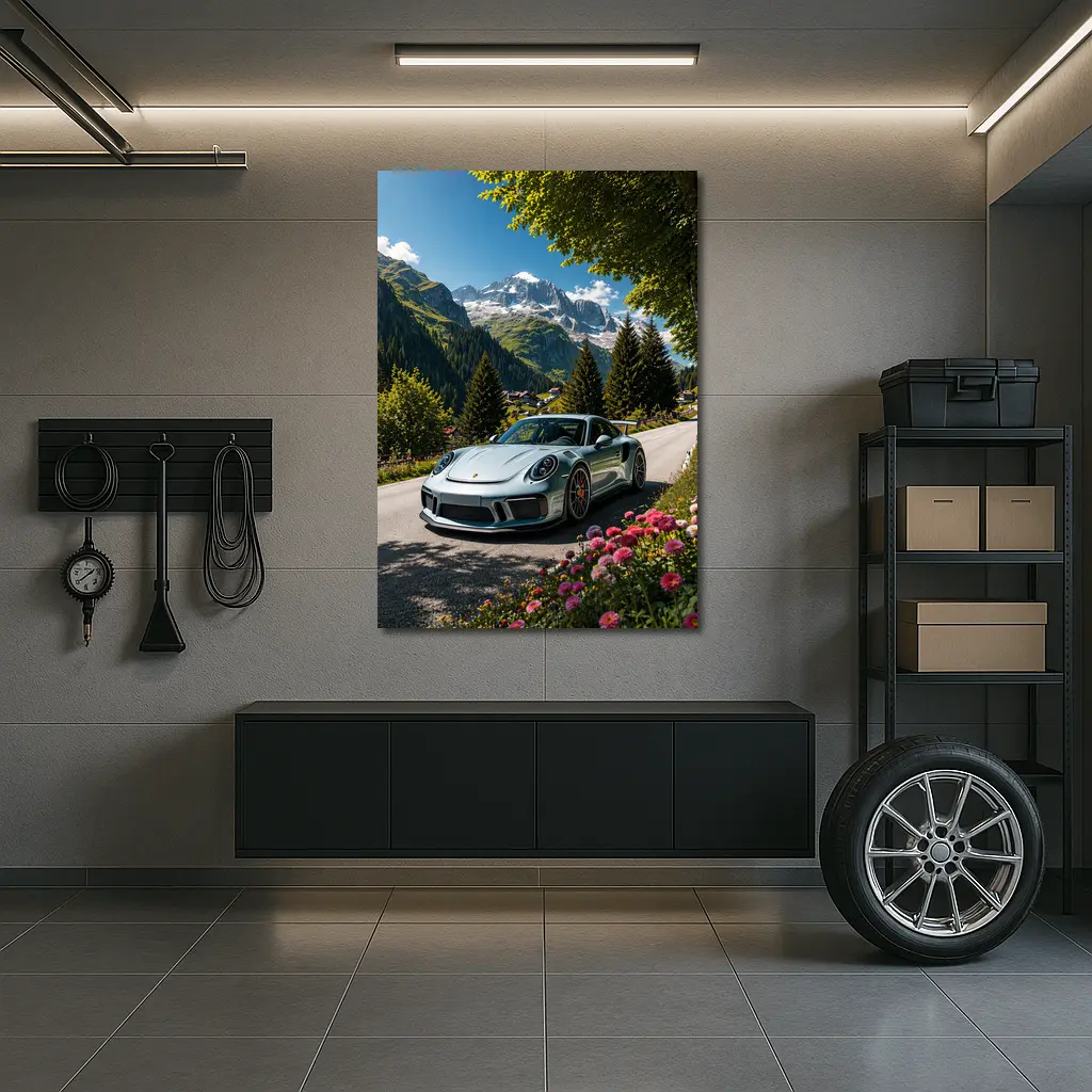 Porsche 911 GT3 Alpine Mountain Road – Wall Art