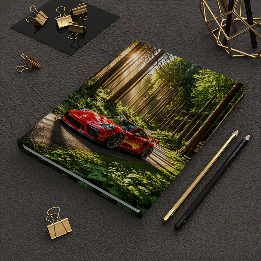 Red Porsche 911 GT3 Forest Sunlight – Notebooks