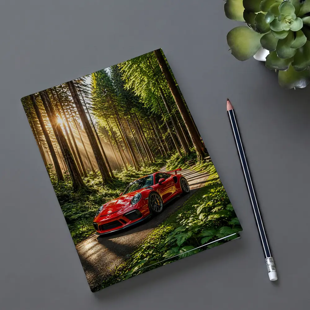 Red Porsche 911 GT3 Forest Sunlight – Notebooks