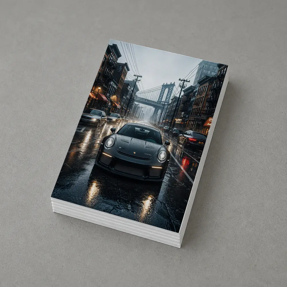Porsche 911 GT3 Rainy City Street – Postcards