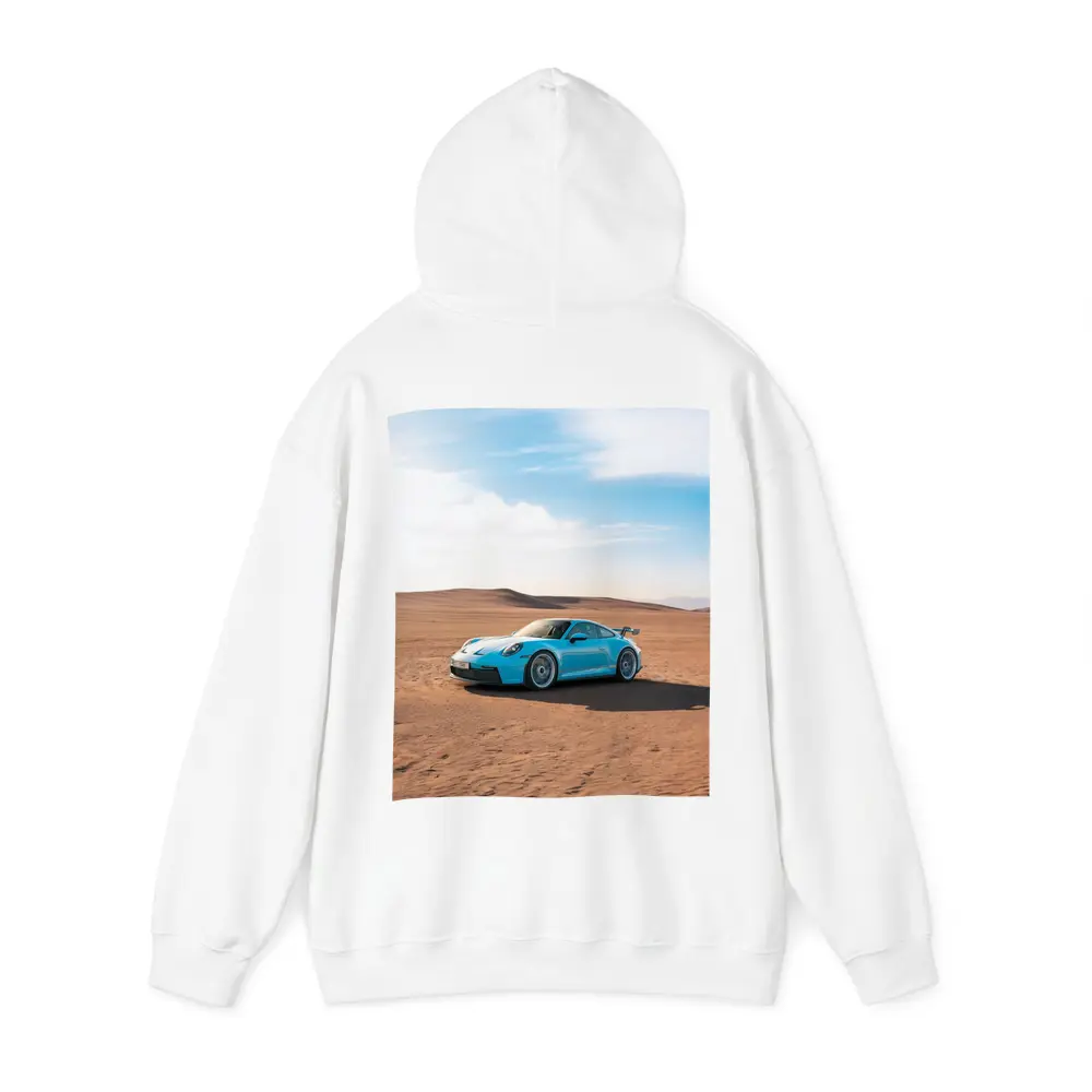 Porsche 911 GT3 Blue Desert Scene – Hoodies