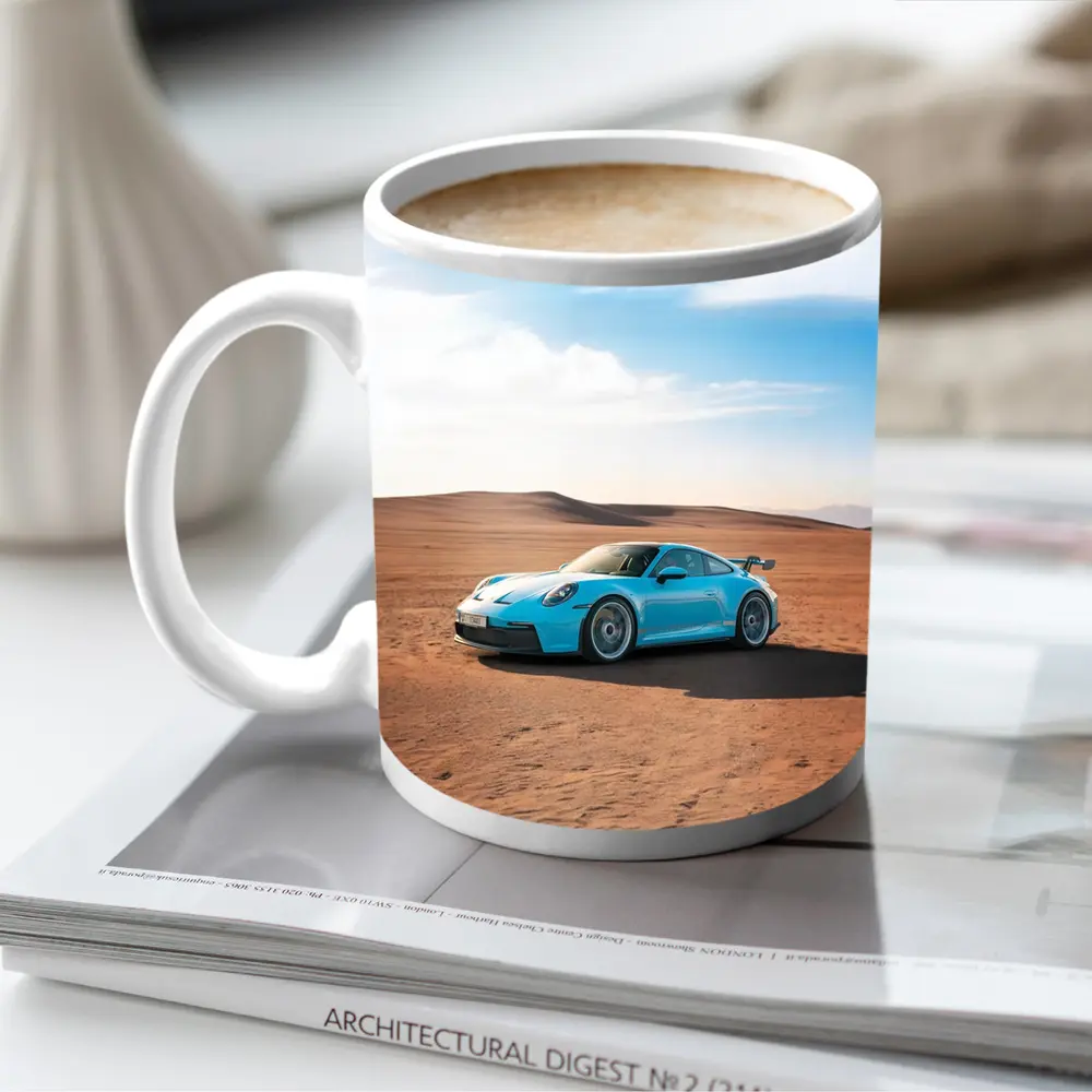 Porsche 911 GT3 Blue Desert Scene – Mugs