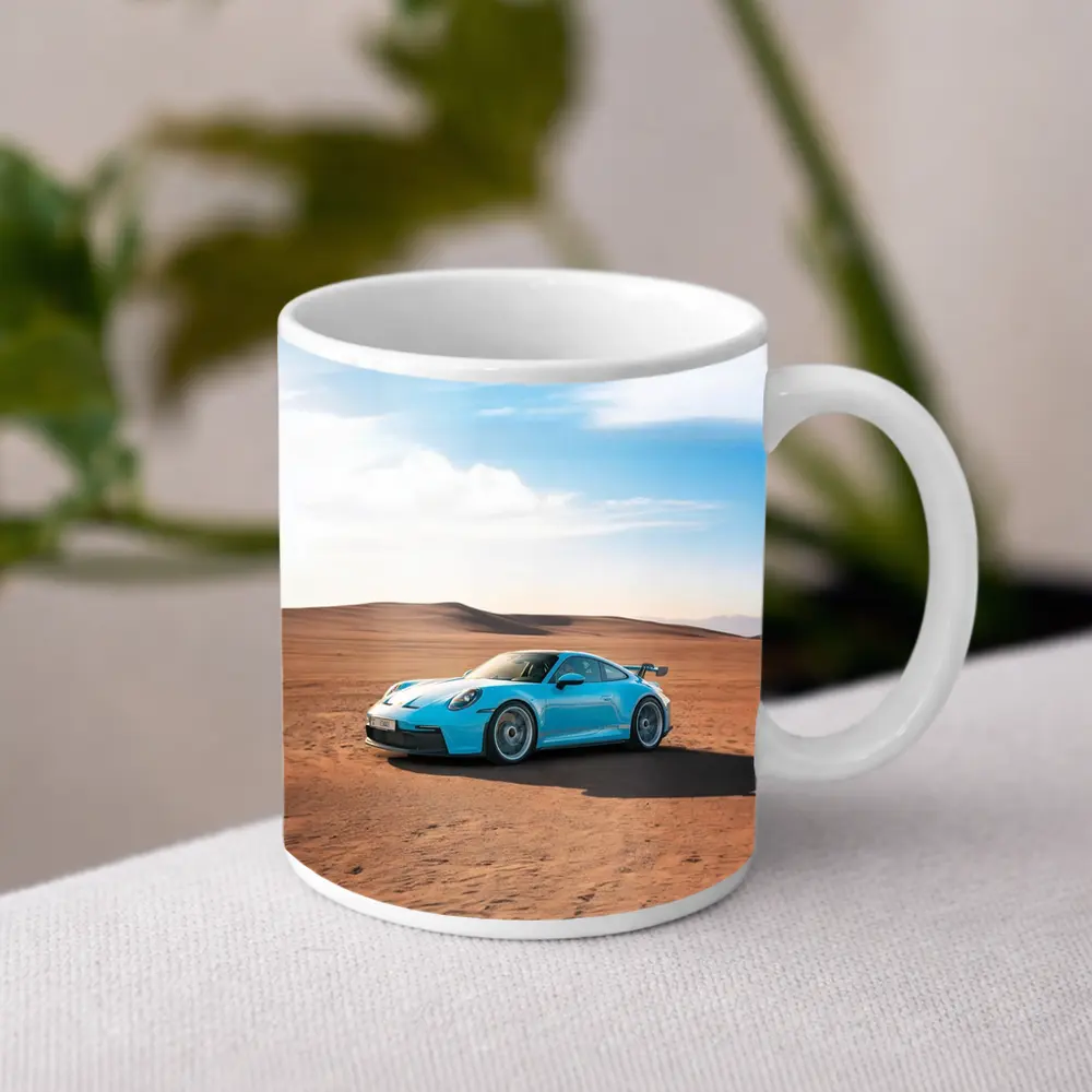 Porsche 911 GT3 Blue Desert Scene – Mugs