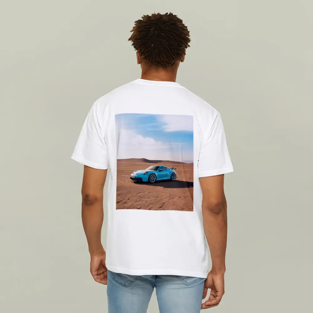 Porsche 911 GT3 Blue Desert Scene – T-Shirts