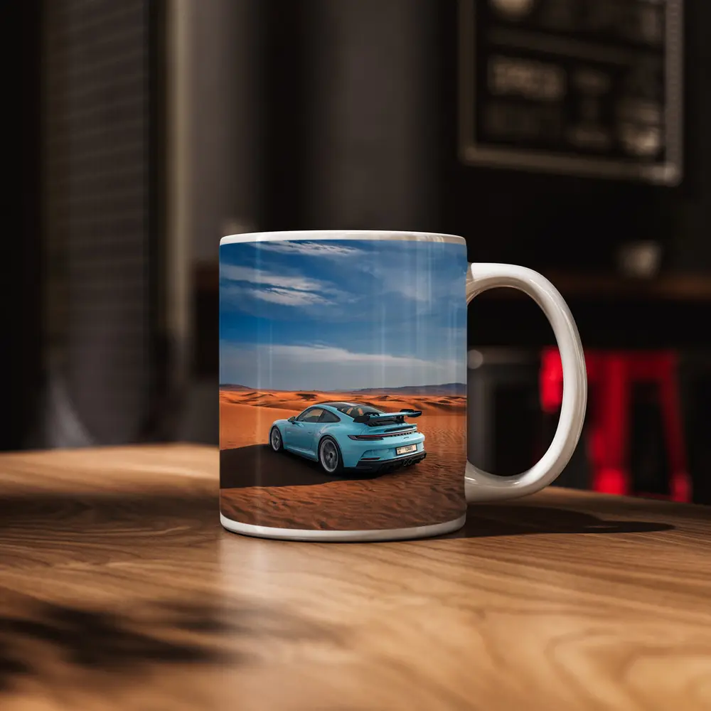 Porsche 911 GT3 Blue Desert Sand Dunes – Mugs